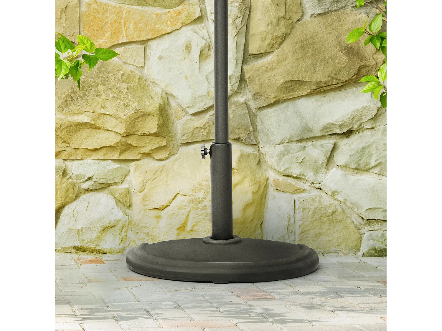 Base de Parasol Demi-Ronde 49 cm 9,5 kg Noir Avestar