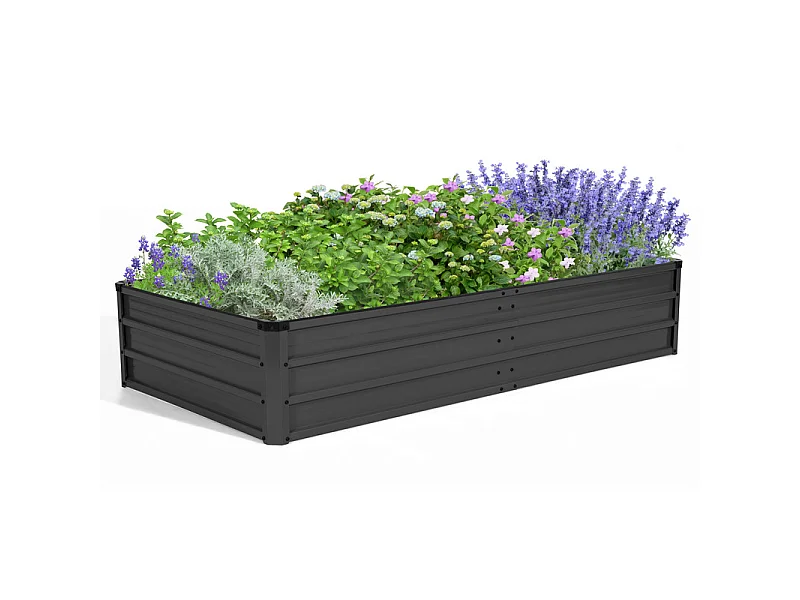 Bac de Jardin Surélevé Rectangulaire 180x90x30 cm Galvanisé Gris Foncé