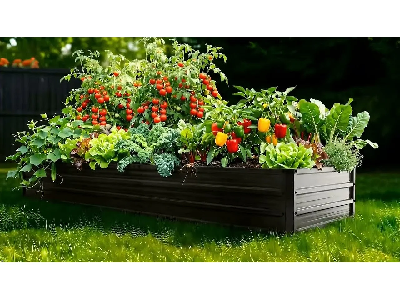 Bac de Jardin Surélevé Rectangulaire 180x90x30 cm Galvanisé Gris Foncé