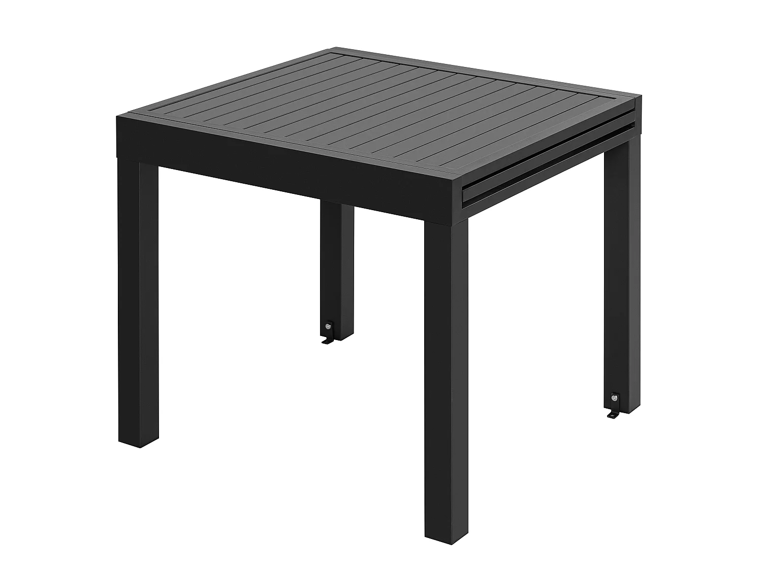 Table de repas extensible 4-6 pers 80-160cm alu pieds réglables terrasse jardin piscine