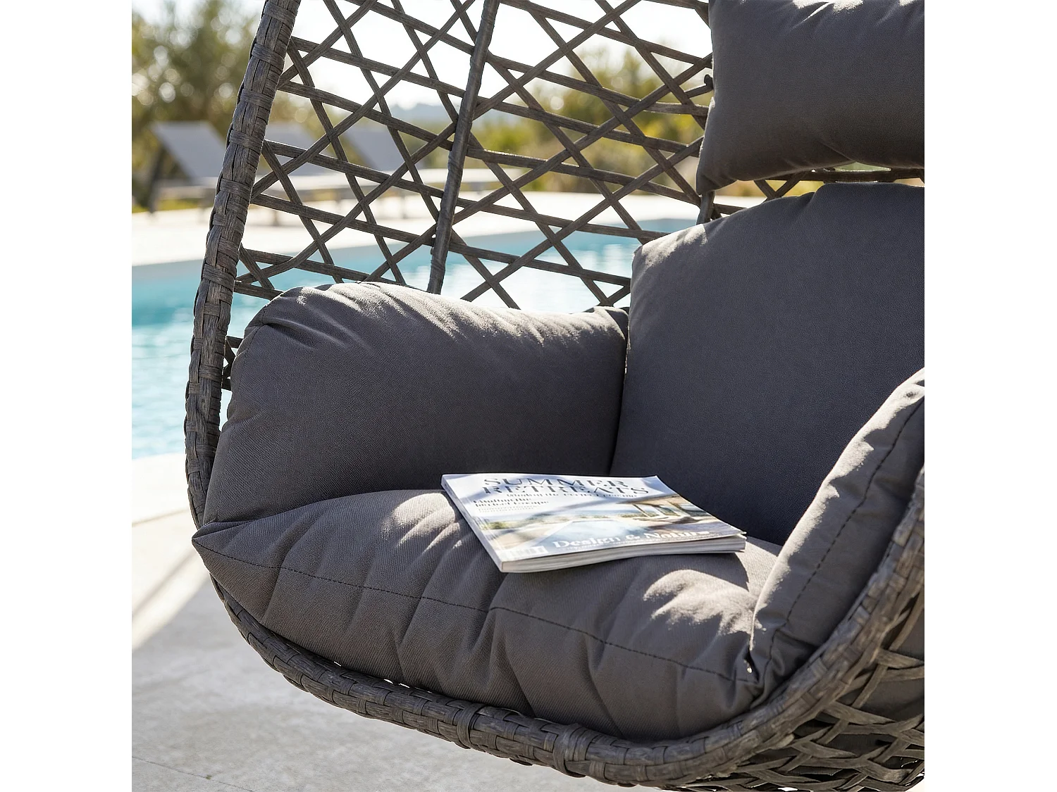 Avestar Balancelle suspendue en forme d’œuf pour extérieur avec coussin moelleux