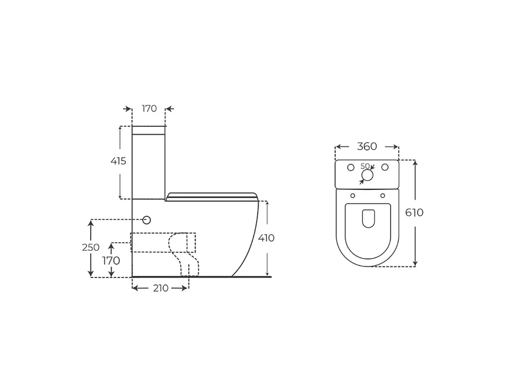 WC Complet Adossé au Mur | Abattant Extra-Fin en Duroplast avec Fermeture Amortie Soft Close | Réservoir Inclus | Noir Mat