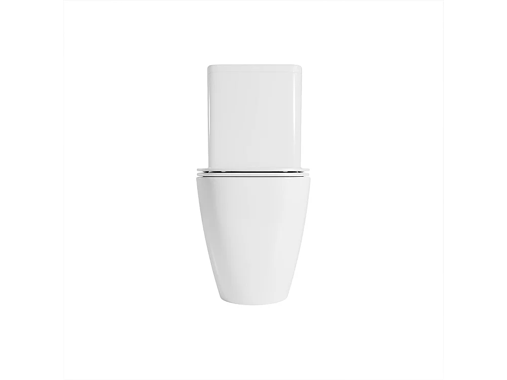 Compleet Whirlflush Toilet Tegen de Muur | Ultradunne Soft Close Toiletzitting met Easy Click | Glanzend Wit