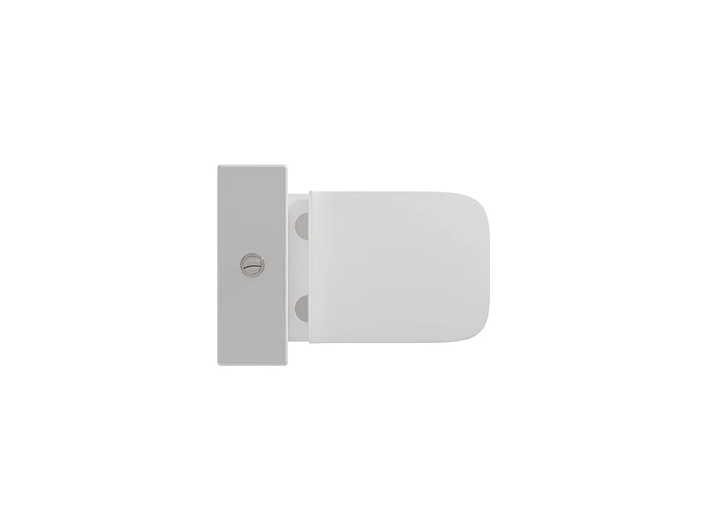 PMR Rimless Toilet Tegen de Muur | Comforthoogte voor Personen met Beperkte Mobiliteit | Duroplast Soft Close Toiletzitting | Glanzend Wit