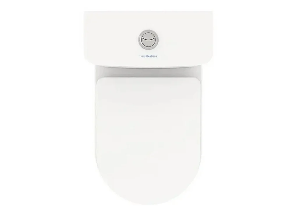 Staand Rond Toilet | Glanzend Wit | Staand Toilet met Laaghangend Reservoir, Ultradunne Toiletzitting en Inclusief Afvoerbocht