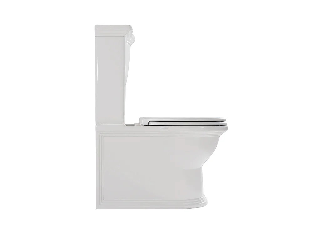 Compleet Rimless Toilet Tegen de Muur | DM/ABS Soft Close Toiletzitting | Inclusief Reservoir | Glanzend Wit