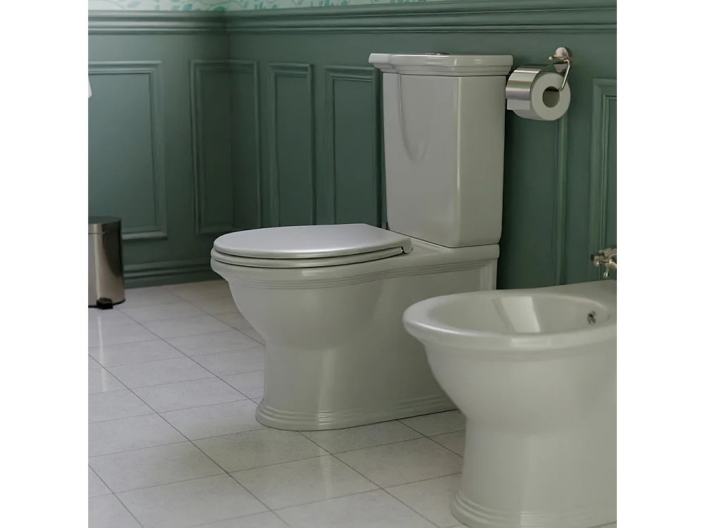 Compleet Rimless Toilet Tegen de Muur | DM/ABS Soft Close Toiletzitting | Inclusief Reservoir | Glanzend Wit