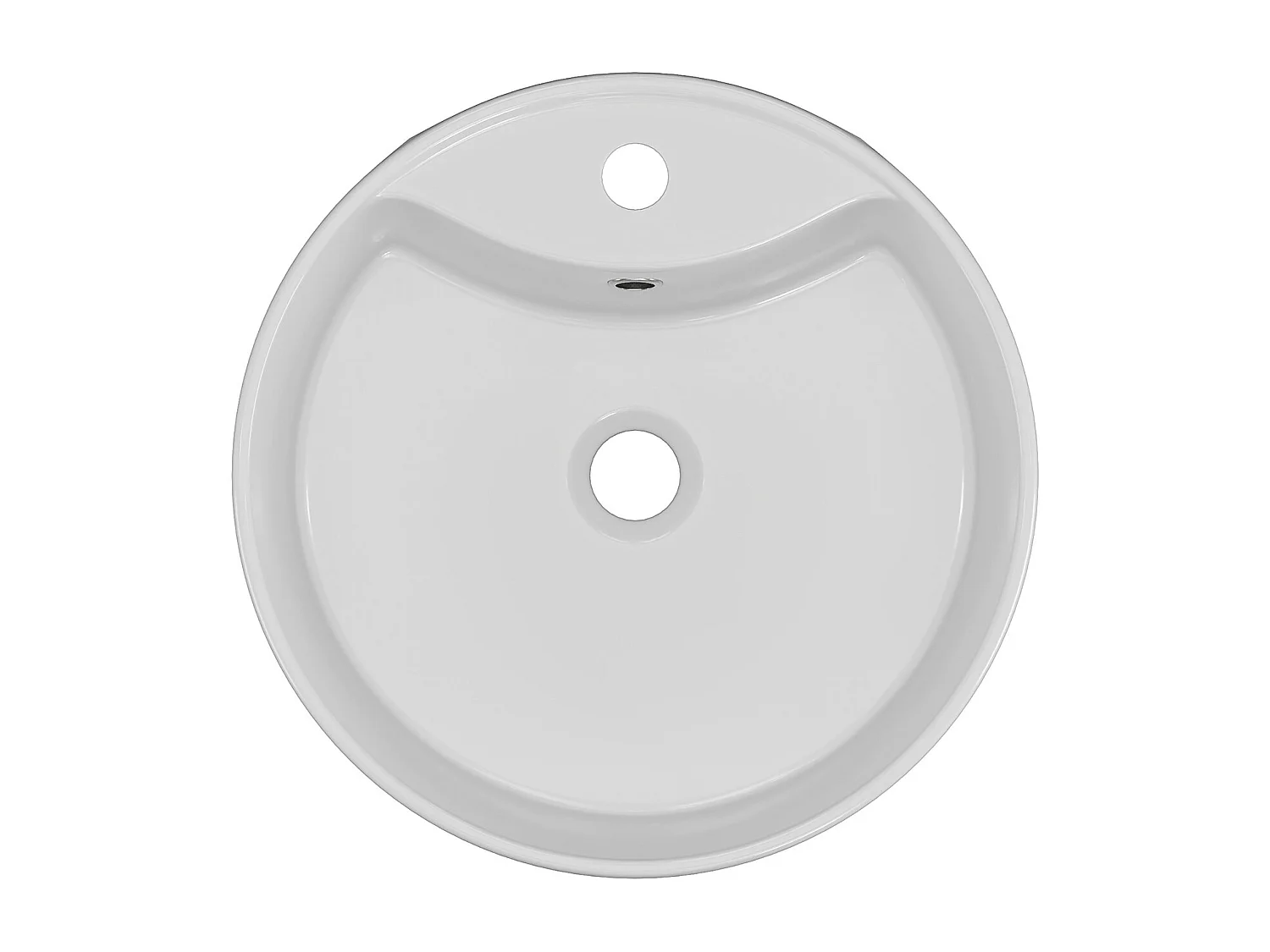 Meuble de salle de bain suspendu texturé avec vasque à poser ronde et robinet - Beige - 80 cm - RINAREL