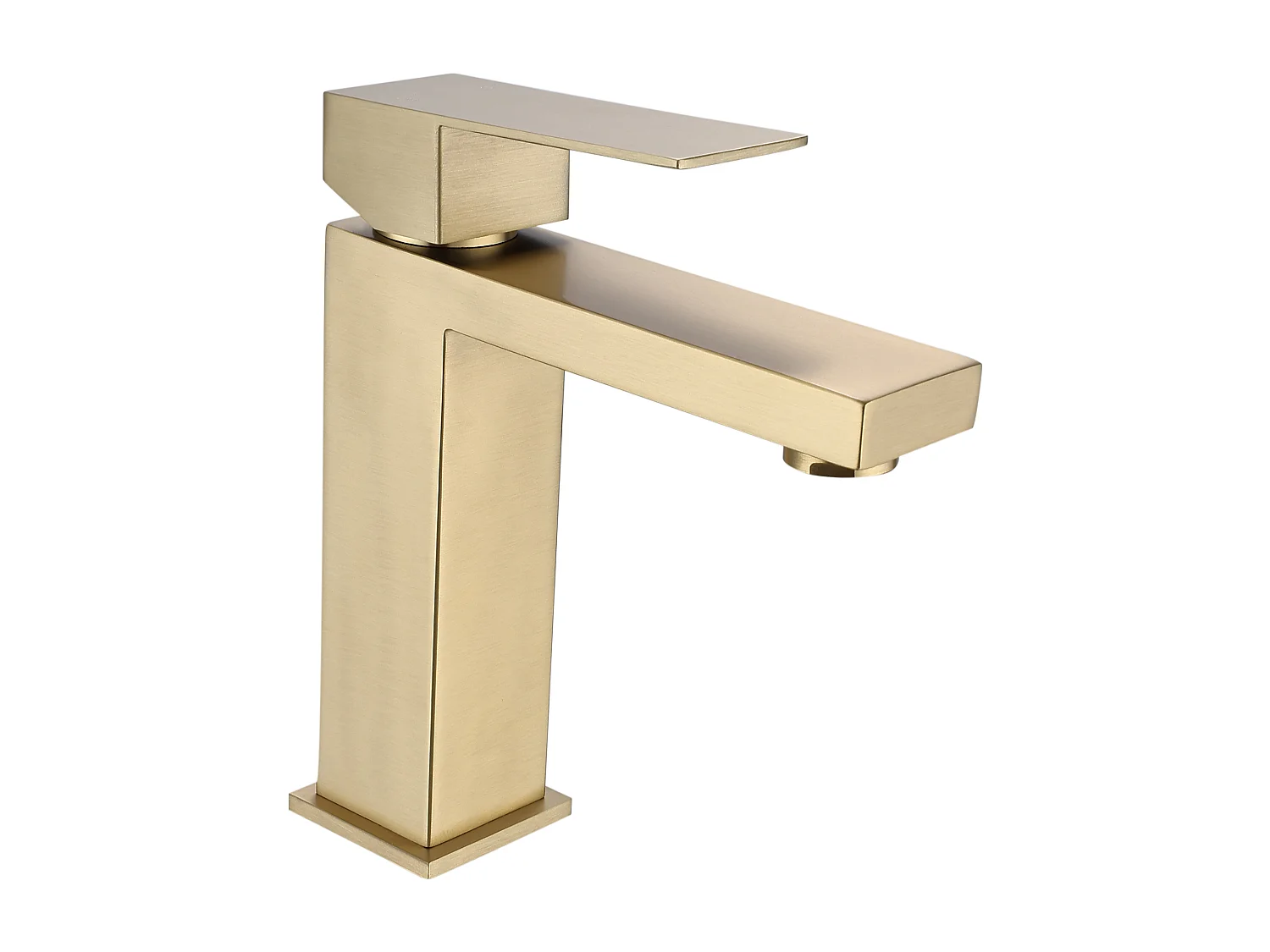 Meuble de salle de bain suspendu texturé avec vasque à poser carrée, robinet et miroir - Beige - 80 cm - RINAREL