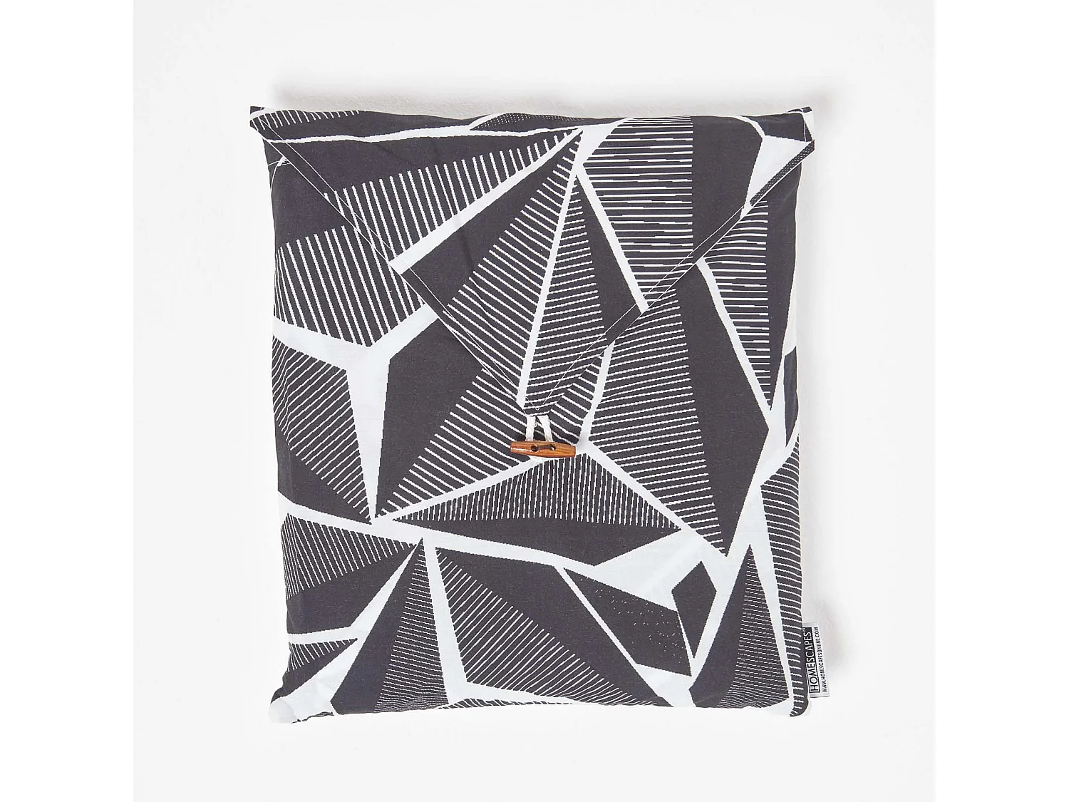 Homescapes Monochrome Digitally Printed Cotton Duvet Cover Set, Single
