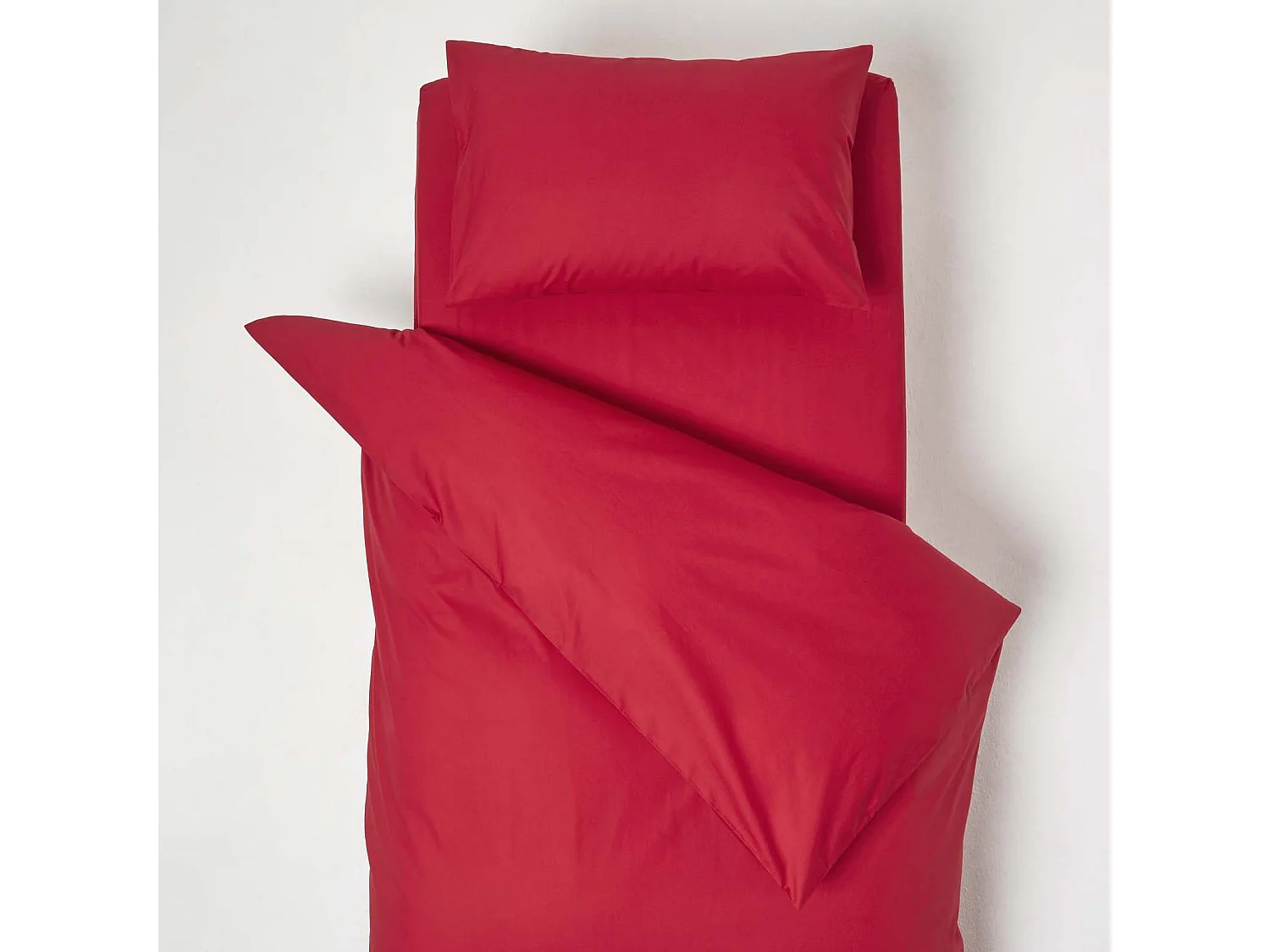 Homescapes Red Cotton Cot Bed Duvet Cover Set 200 Thread Count