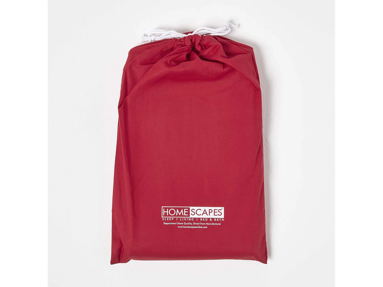 Homescapes Red Cotton Cot Bed Duvet Cover Set 200 Thread Count