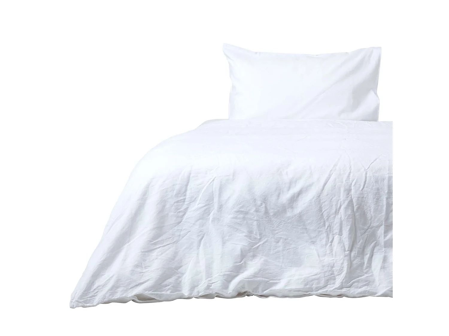 Homescapes White European Linen Duvet Cover Set, 150 x 200 cm