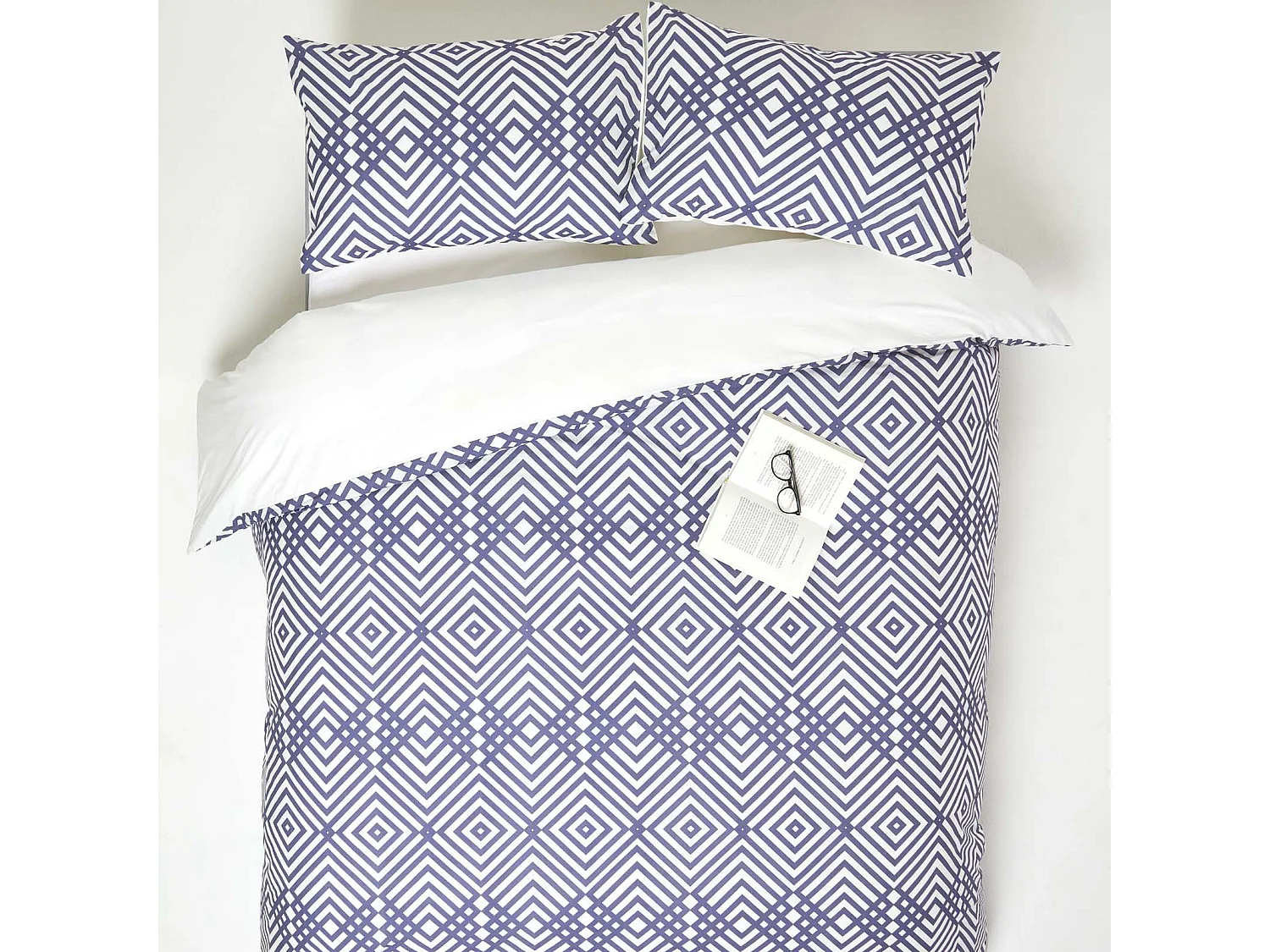 Homescapes Geometric Digitally Printed Cotton Duvet Cover Set, Single
