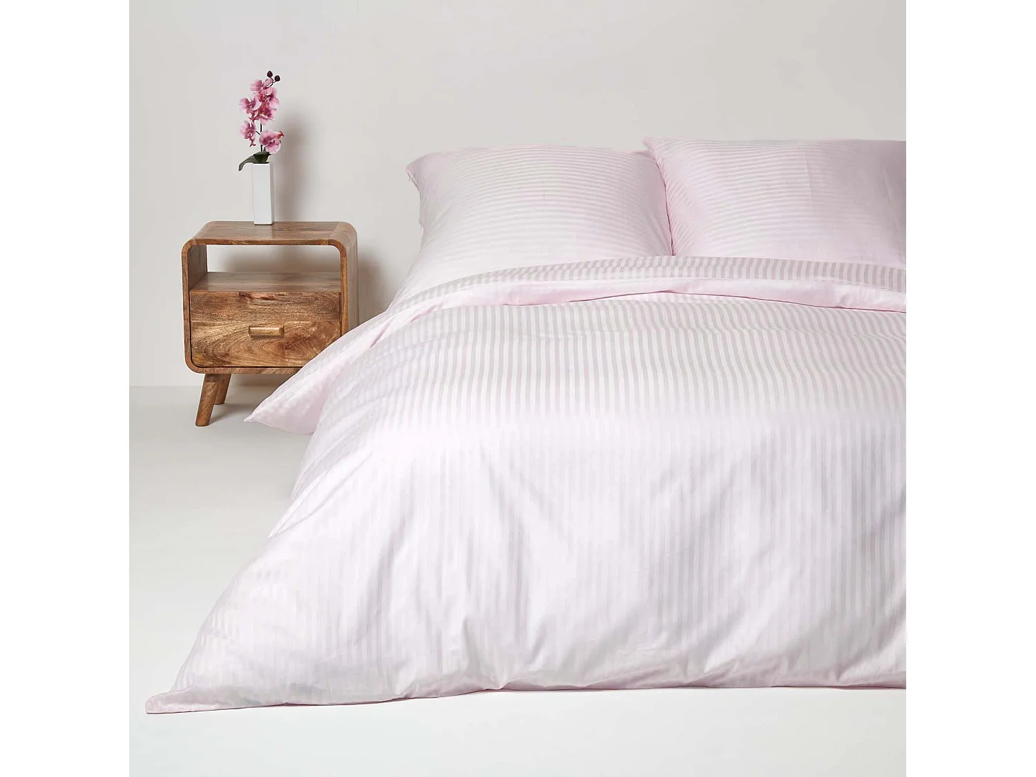 Homescapes Dusky Pink Violet Continental Egyptian Cotton Duvet Cover Set 330 TC, 150 x 200 cm