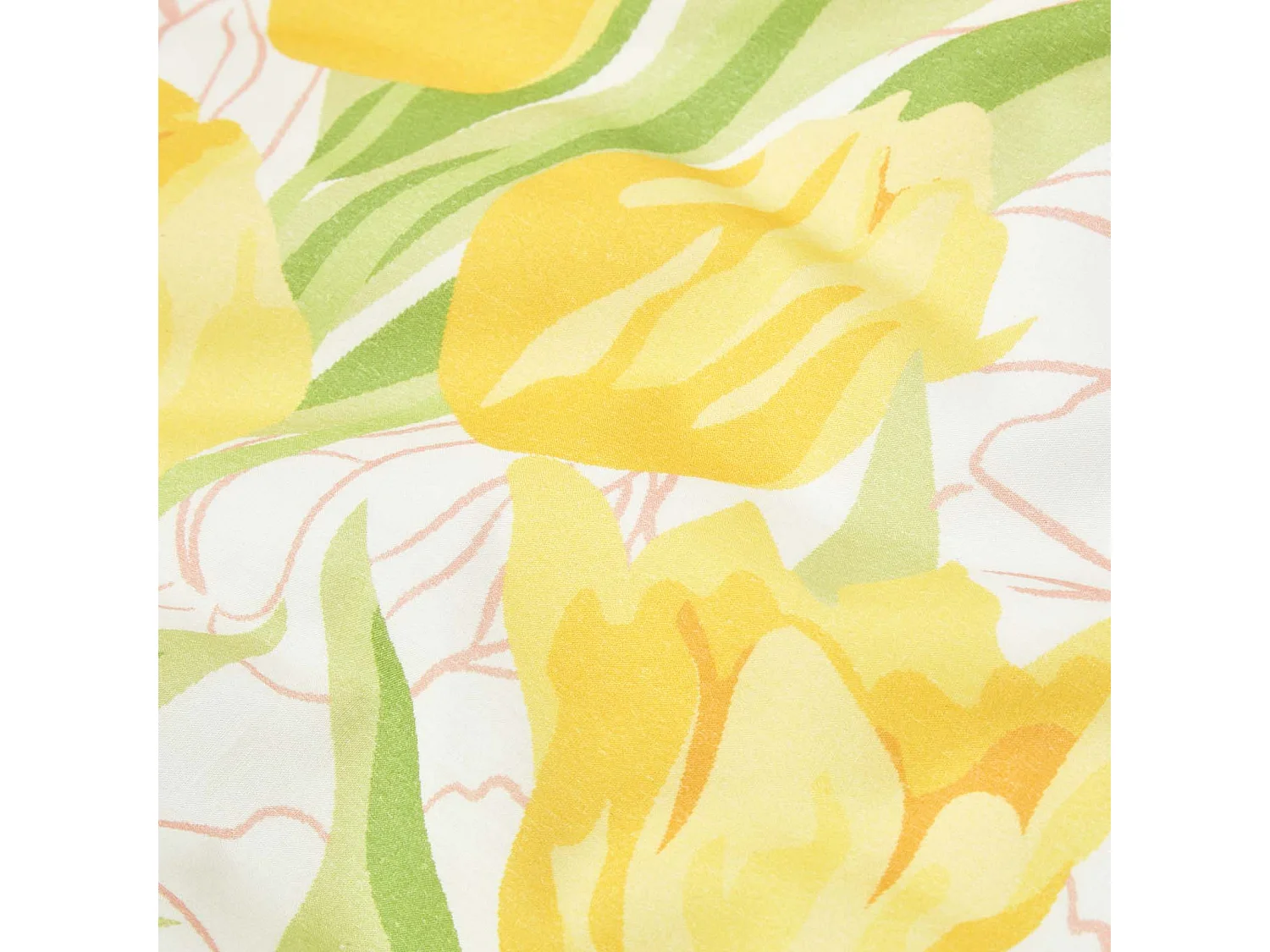 Homescapes Yellow Tulips Digitally Printed Cotton Duvet Cover Set, Super King