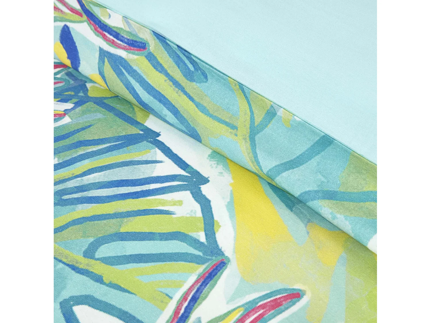 Homescapes Lily Pad Digitally Printed Cotton Duvet Cover Set, Super King