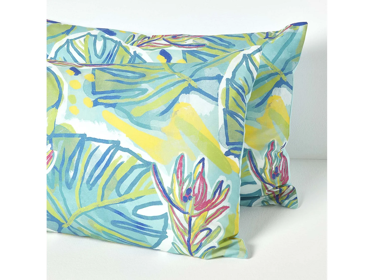 Homescapes Lily Pad Digitally Printed Cotton Duvet Cover Set, Super King