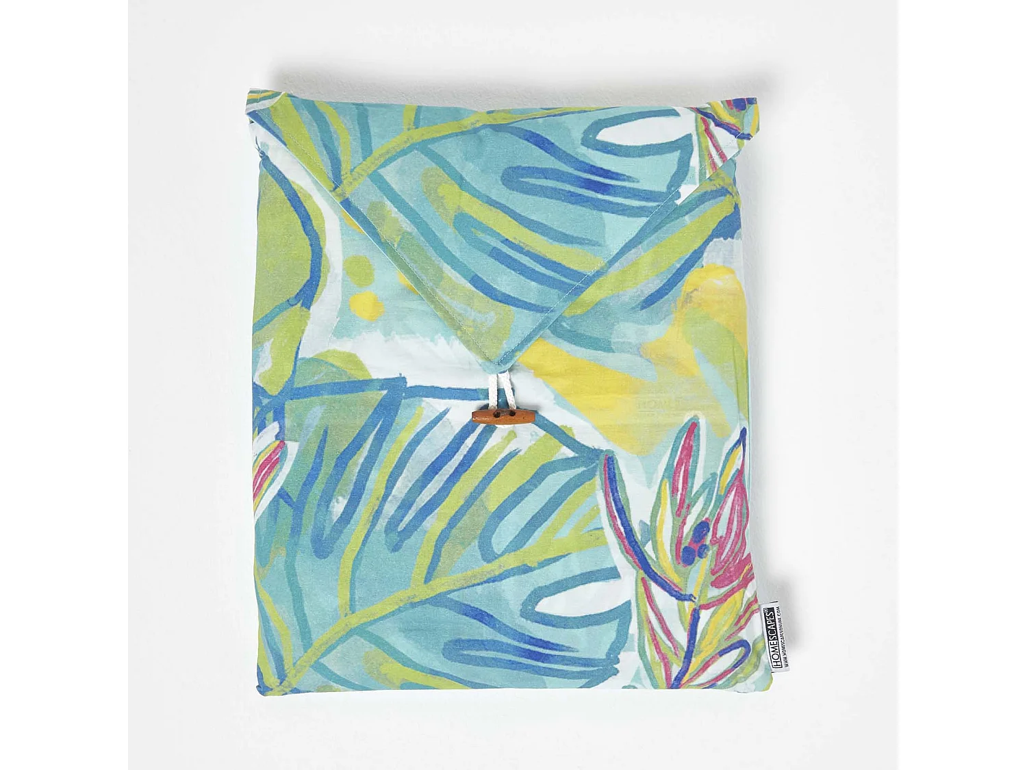 Homescapes Lily Pad Digitally Printed Cotton Duvet Cover Set, Super King