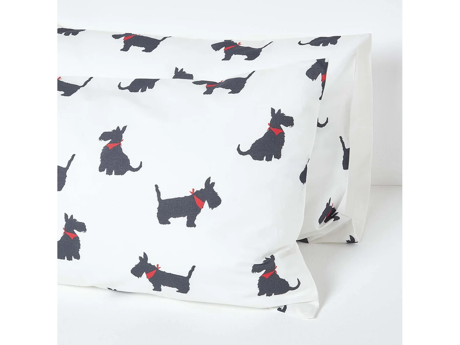 Homescapes Scottie Dog Digitally Printed Cotton Duvet Cover Set, Super King