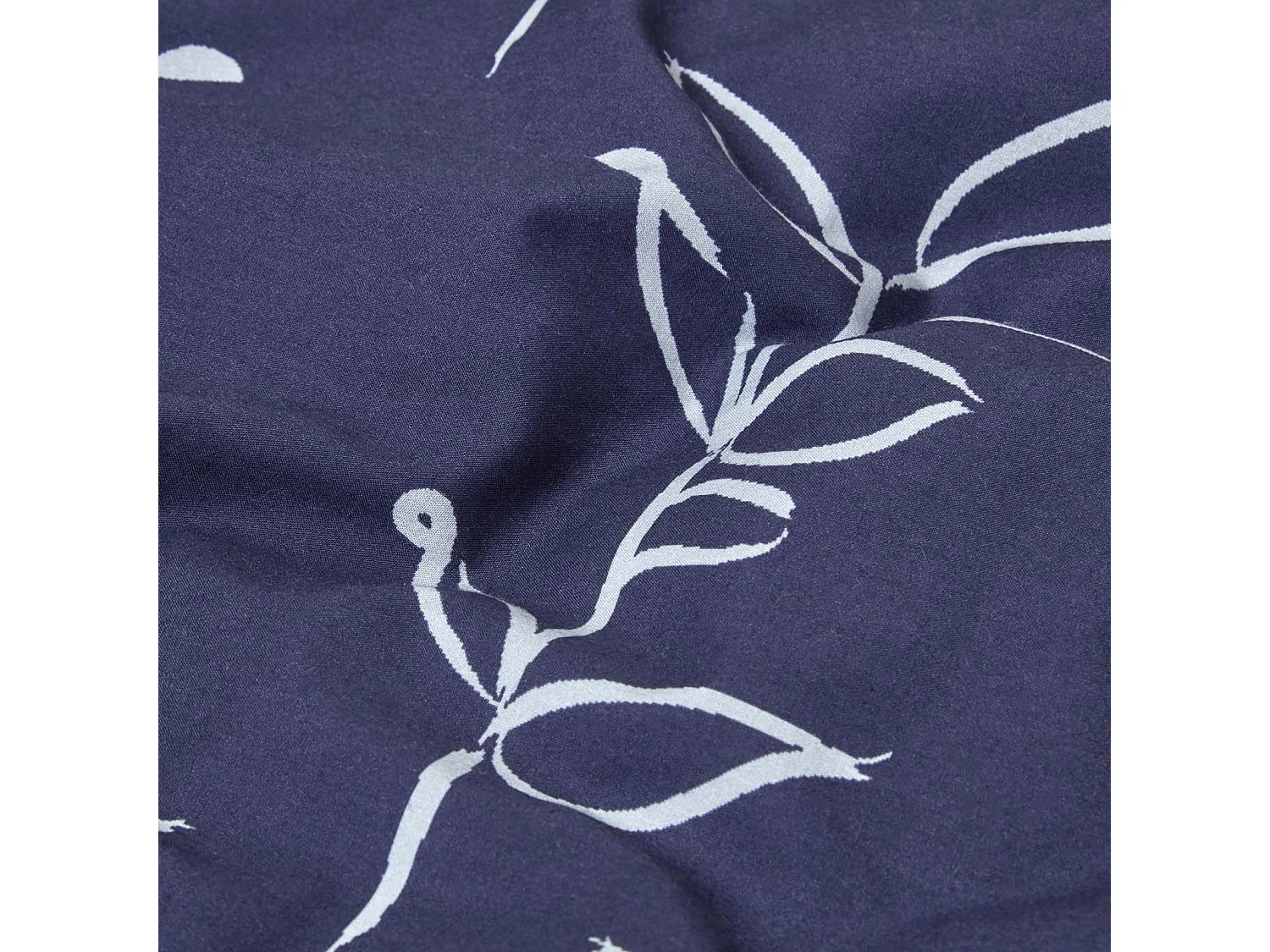 Homescapes Blue Leaf Digitally Printed Cotton Duvet Cover Set, Super King