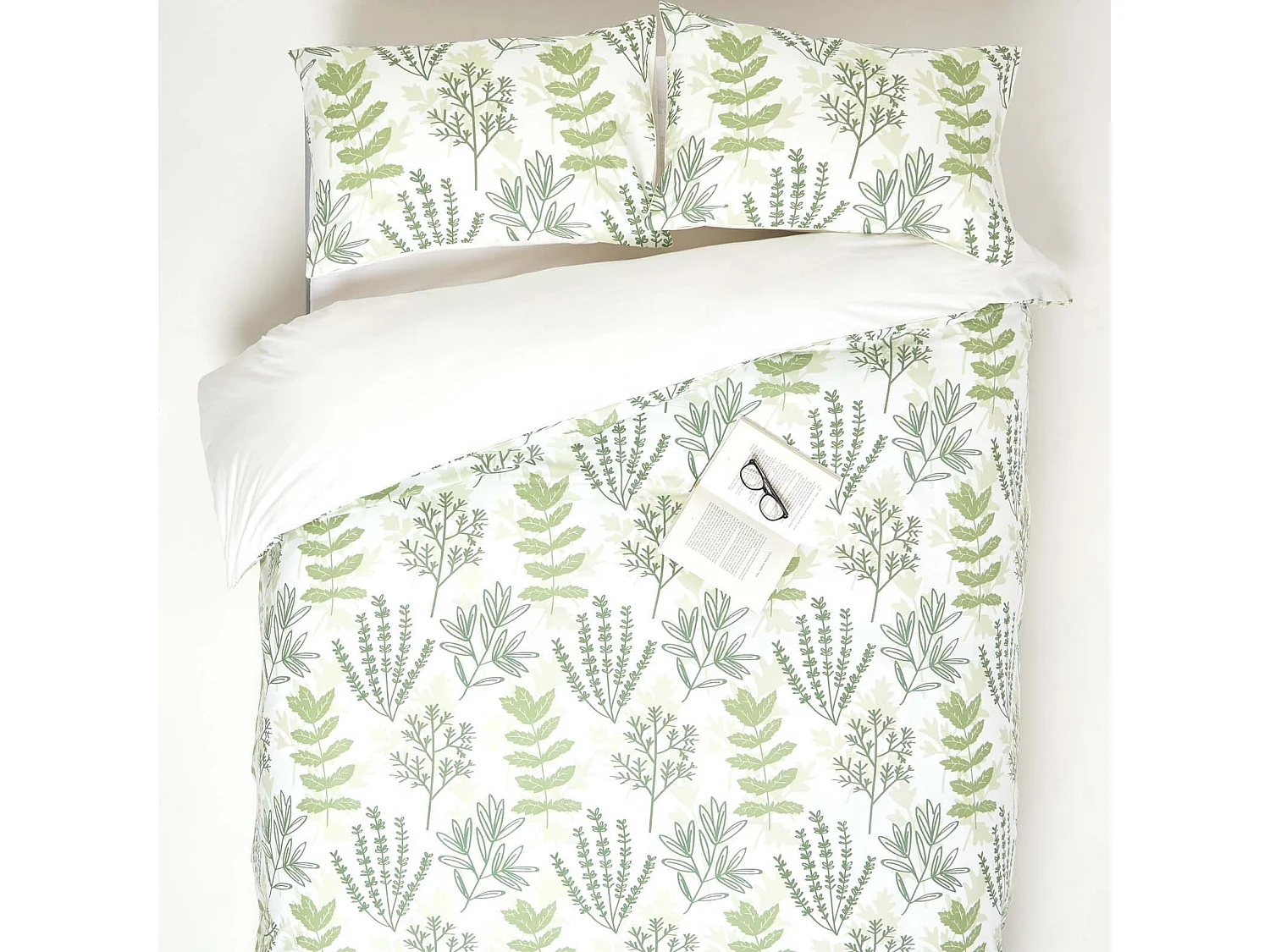 Homescapes Botanical Digitally Printed Cotton Duvet Cover Set, Super King