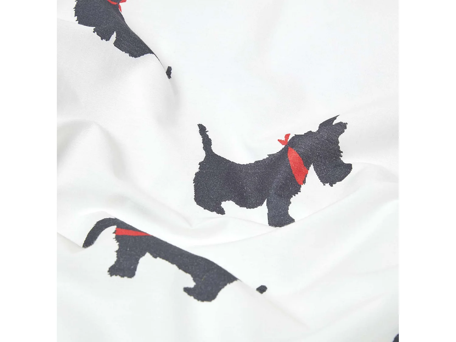 Homescapes Scottie Dog Digitally Printed Cotton Duvet Cover Set, Double