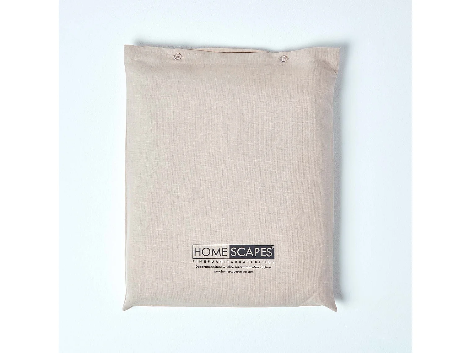 Drap-housse grand bonnet en lin lavé Beige – 140 x 190 cm - HOMESCAPES