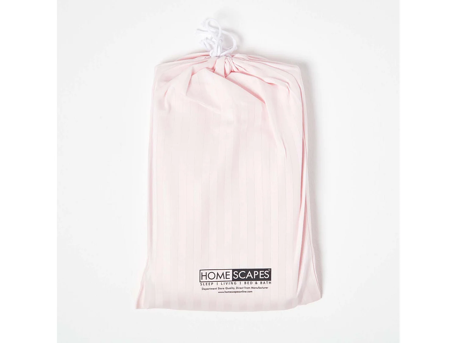 Homescapes Pink Cotton Stripe Cot Bed Fitted Sheets 330 Thread Count, 2 Pack