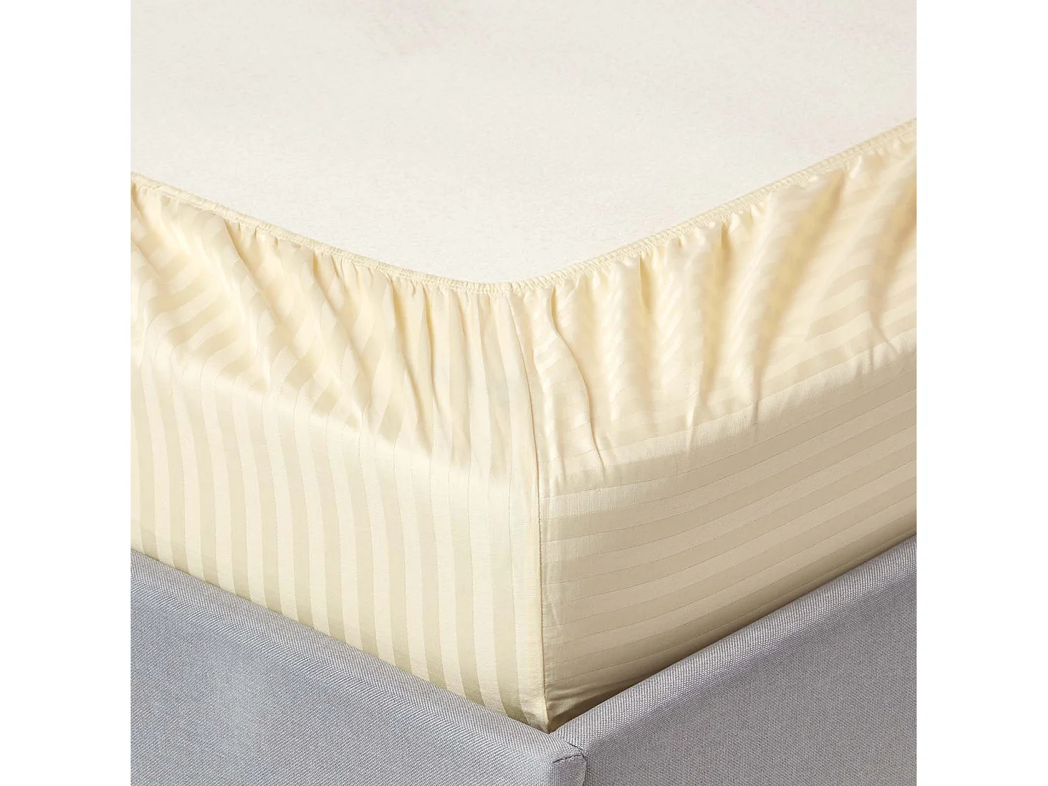 Lot de 2 Draps housse lit bébé en coton égyptien 330 fils Jaune pastel, 70 x 140 cm - HOMESCAPES