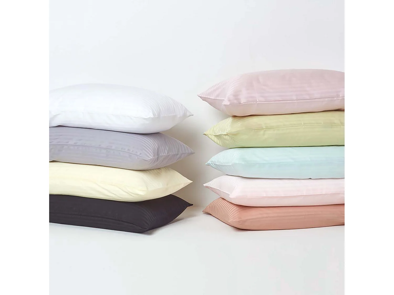 Drap-housse rayé 180 x 200 cm 100 % coton égyptien 330 fils coloris violet - HOMESCAPES