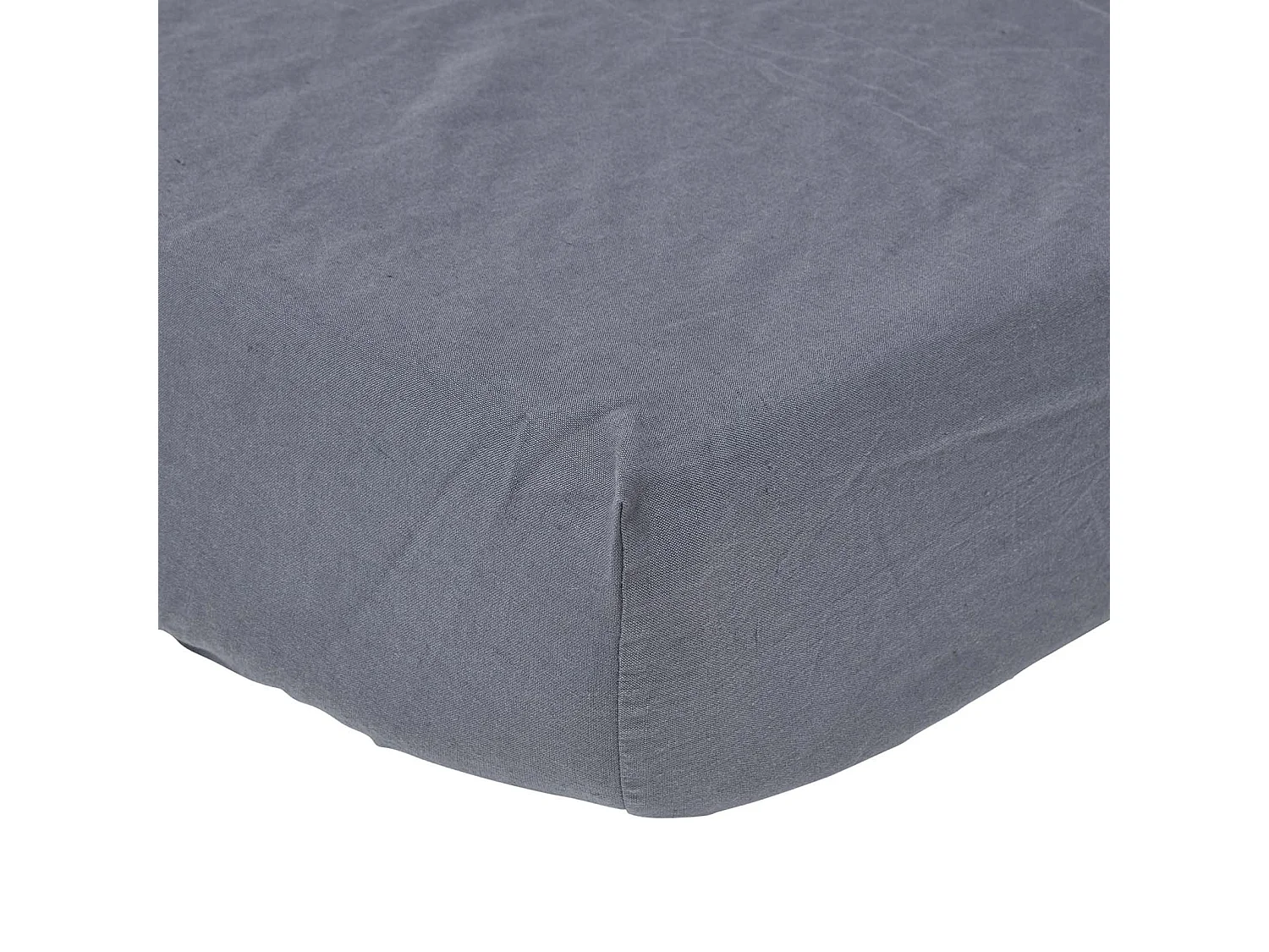 Homescapes Dark Grey Linen Deep Fitted Sheet, Double