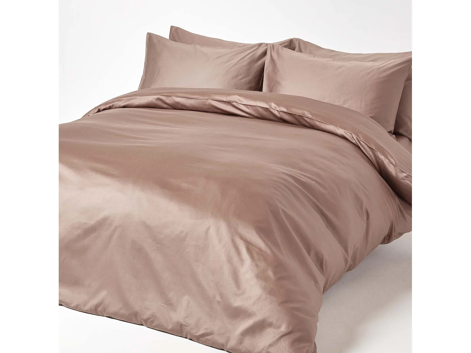 Drap-housse matelas épais 90 x 190 cm coton égyptien bio 400 fils marron - HOMESCAPES