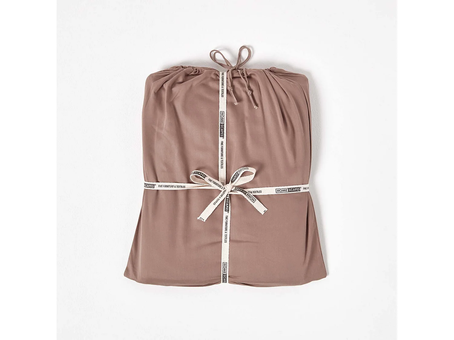 Drap-housse matelas épais 90 x 190 cm coton égyptien bio 400 fils marron - HOMESCAPES