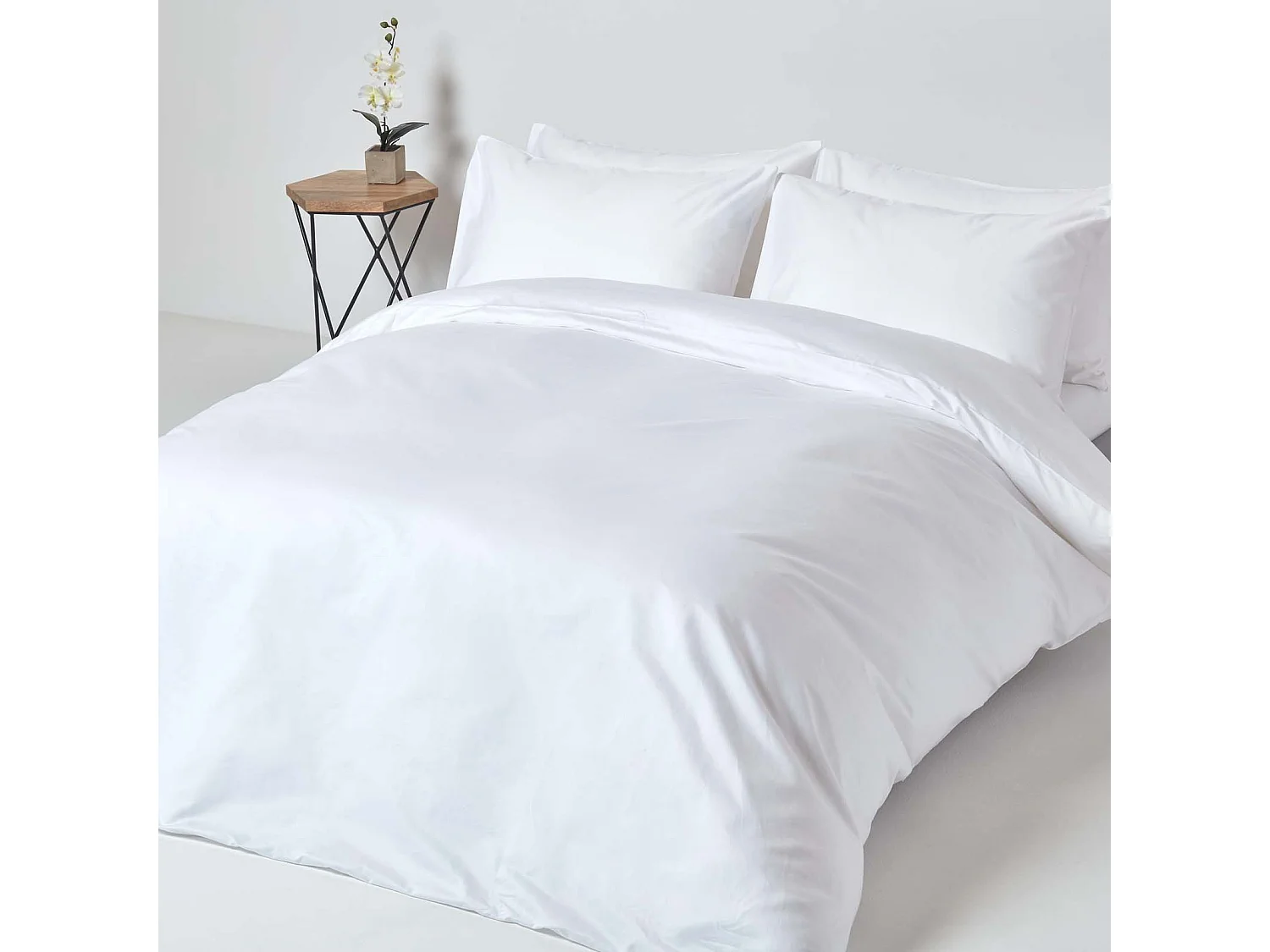 Homescapes White Egyptian Cotton Fitted Sheet 1000 TC, Double
