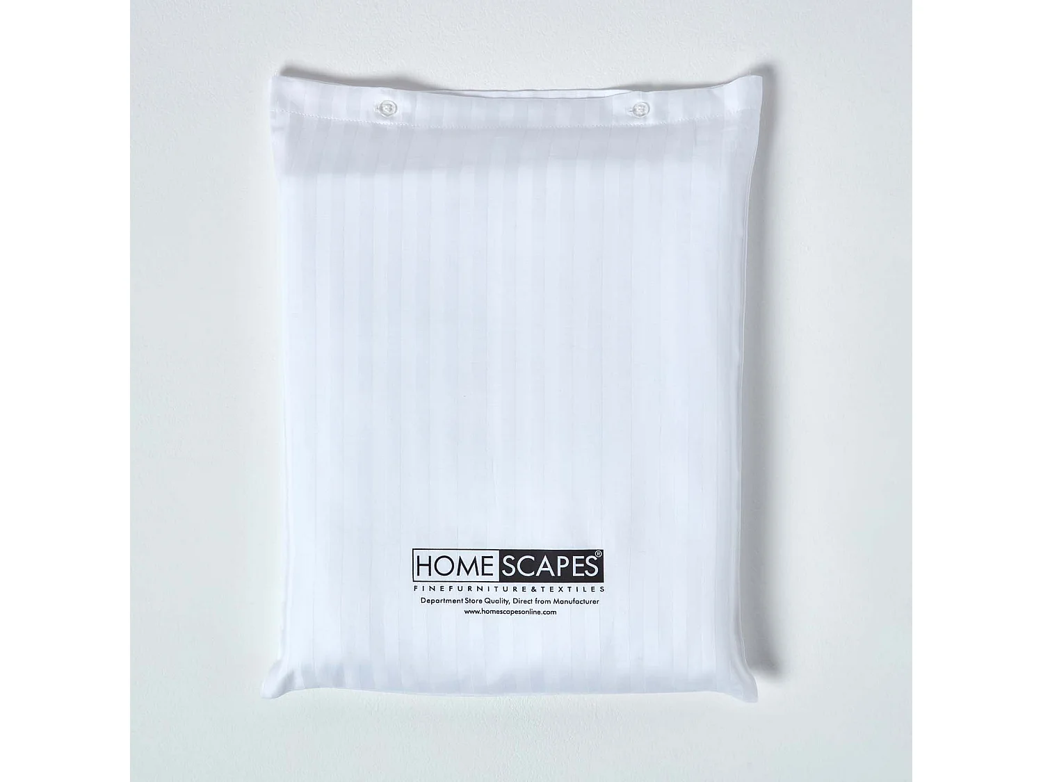 Homescapes White Egyptian Cotton Satin Stripe Fitted Sheet 330 TC, King