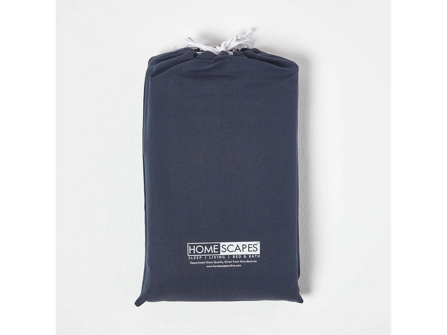 Homescapes Navy Linen Fitted Cot Sheet 60 x 120 cm, Pack of 2
