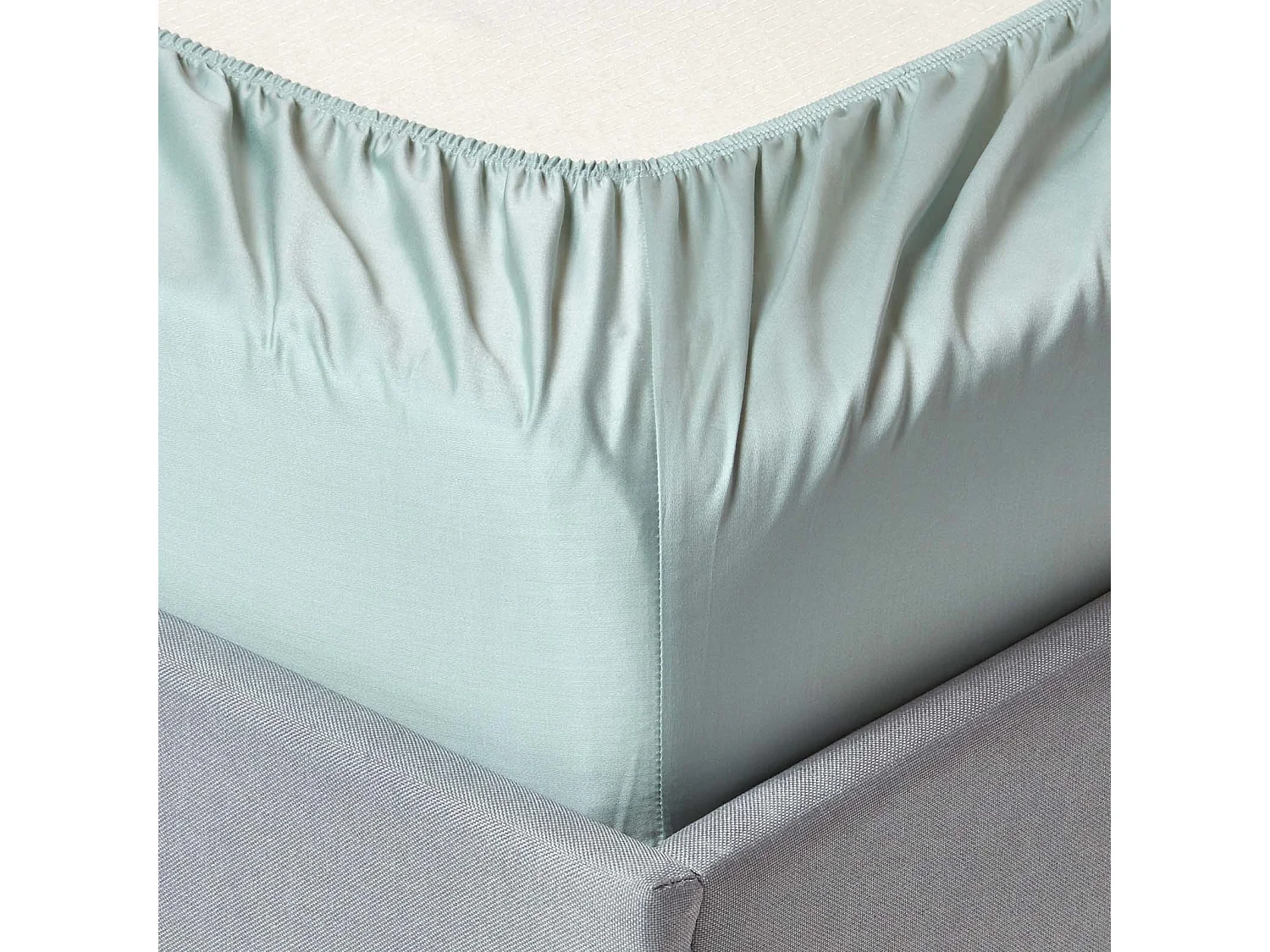 Homescapes Duck Egg Blue Organic Cotton Fitted Sheet 400 Thread count, Super King