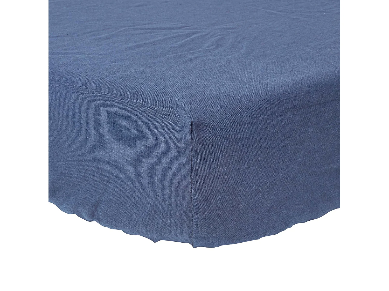 Homescapes Navy Blue Linen Deep Fitted Sheet, Single