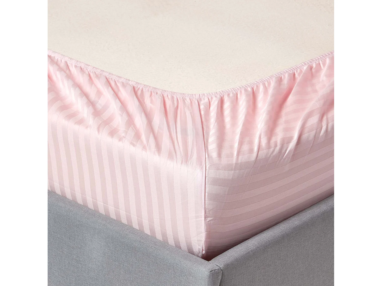 Homescapes Pink Cotton Stripe Fitted Cot Sheets 330 Thread Count, 2 Pack