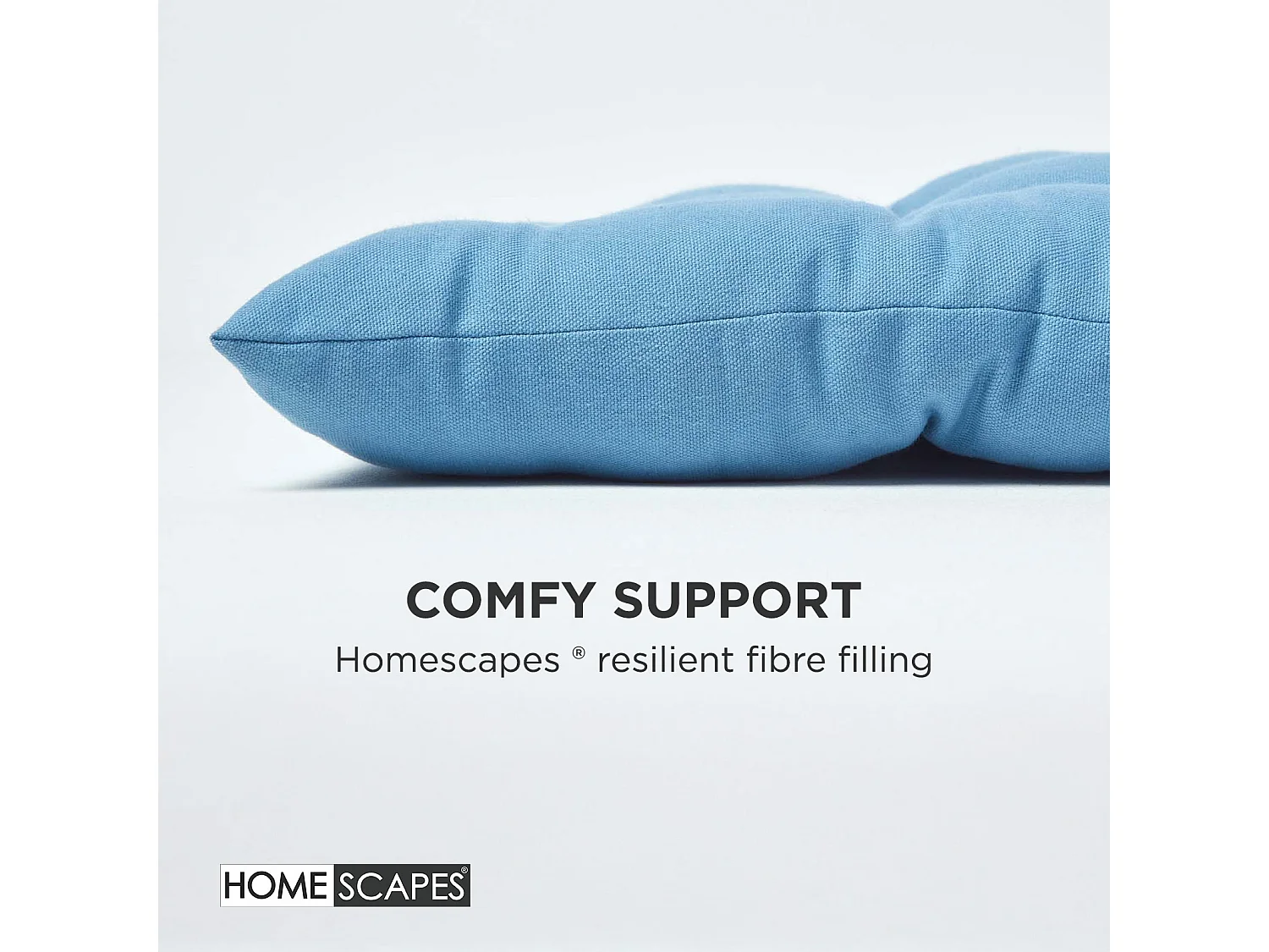Homescapes Luxury 100% Cotton 2 Seater Bench Cushion, 108 x 42 cm, Airforce Blue, For Garden & Dining, Machine Washable, Padded, OEKO-TEX Certified