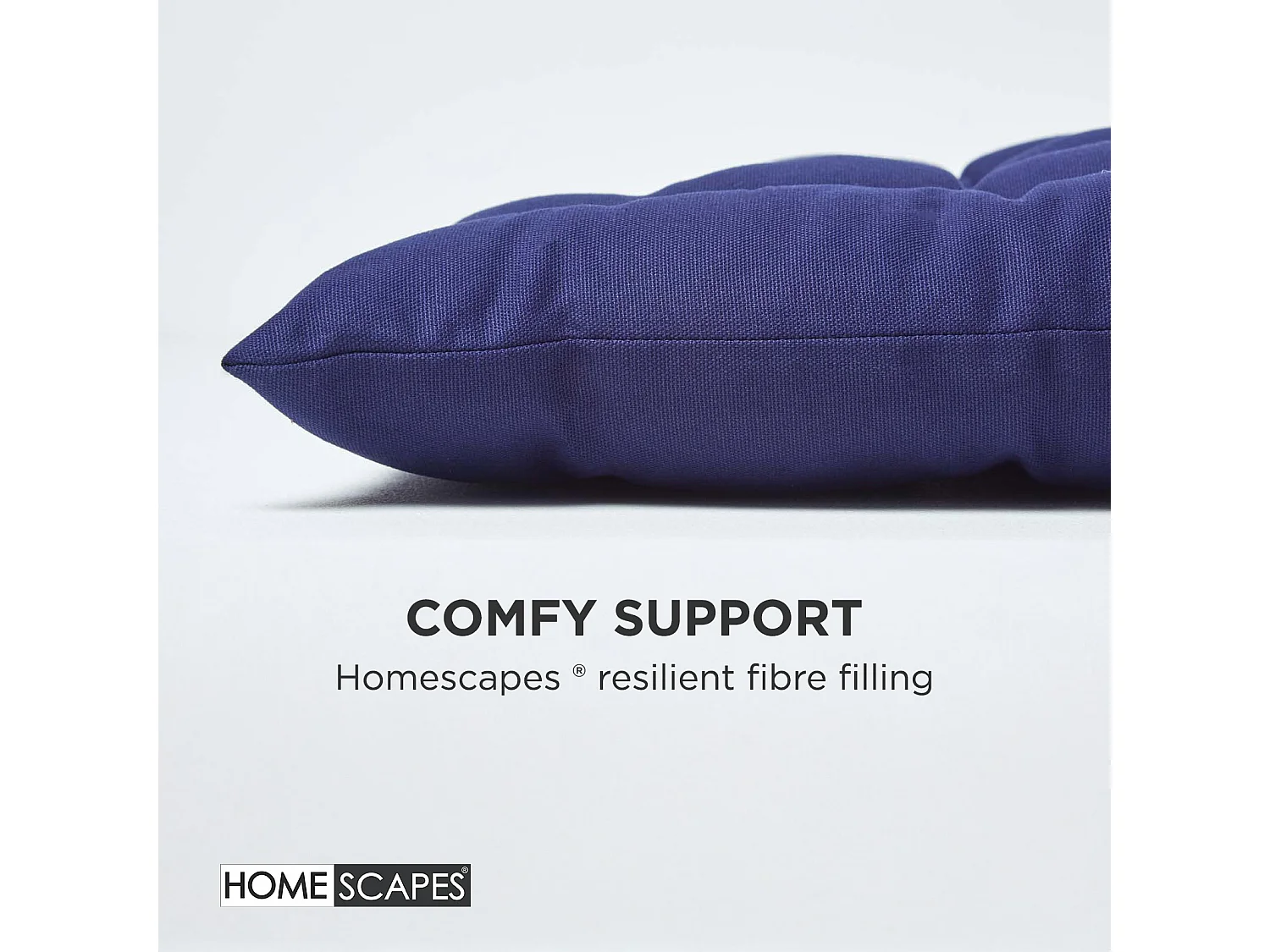 Homescapes Luxury 100% Cotton 2 Seater Bench Cushion, 108 x 42 cm, Navy Blue, For Garden & Dining, Machine Washable, Padded, OEKO-TEX Certified