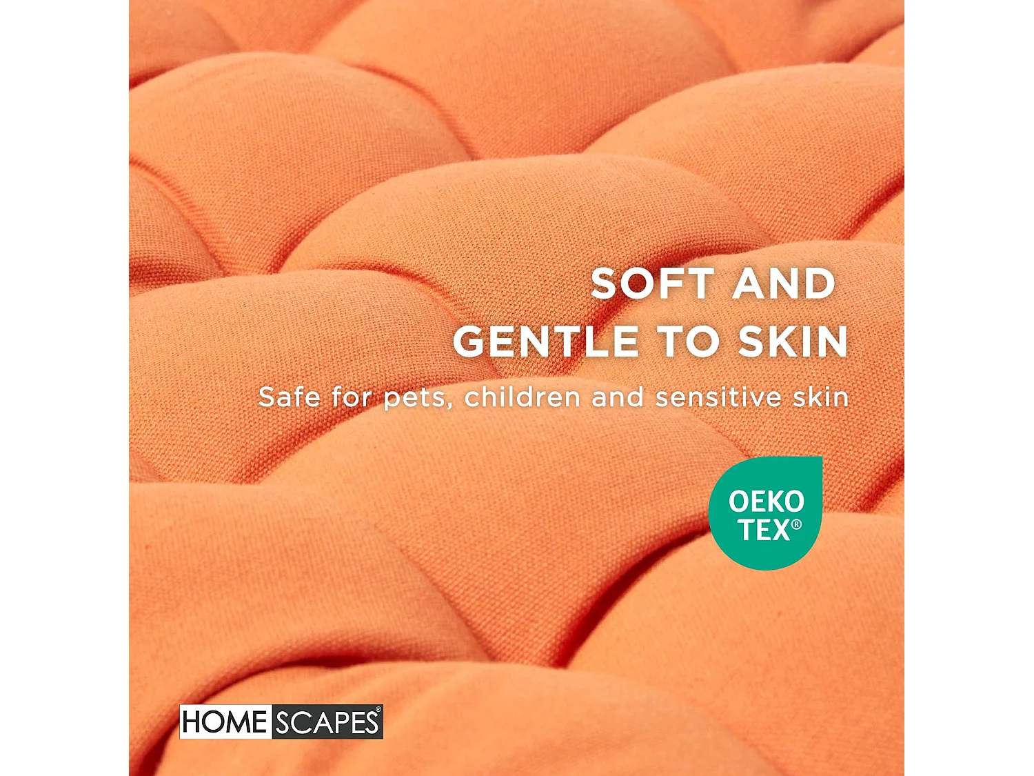 Homescapes Luxury 100% Cotton 2 Seater Bench Cushion, 108 x 42 cm, Burnt Orange, For Garden & Dining, Machine Washable, Padded, OEKO-TEX Certified