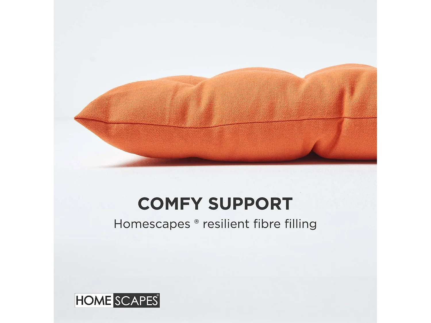 Homescapes Luxury 100% Cotton 2 Seater Bench Cushion, 108 x 42 cm, Burnt Orange, For Garden & Dining, Machine Washable, Padded, OEKO-TEX Certified