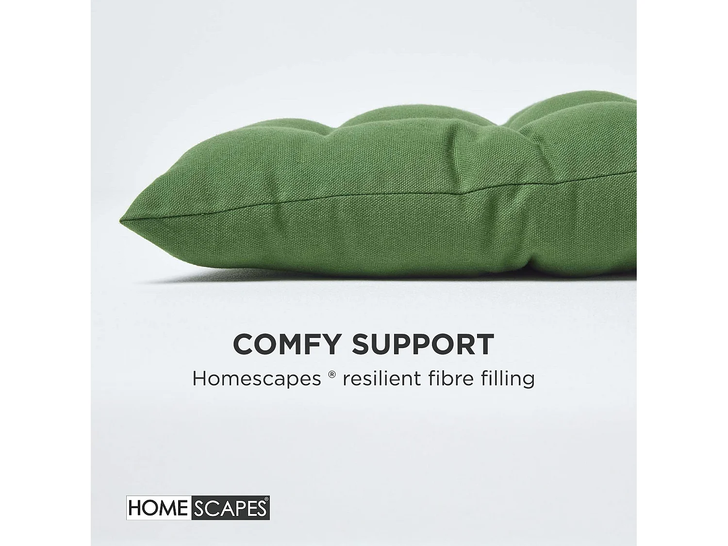 Homescapes Luxury 100% Cotton 2 Seater Bench Cushion, 108 x 42 cm, Dark Olive Green, For Garden & Dining, Machine Washable, Padded, OEKO-TEX Certified