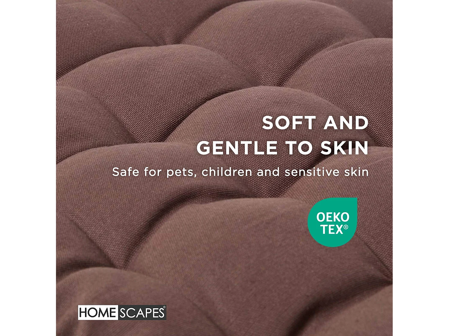 Homescapes Luxury 100% Cotton 3 Seater Bench Cushion,143 x 48 cm, Chocolate Brown, For Garden & Dining, Machine Washable, Padded, OEKO-TEX Certified