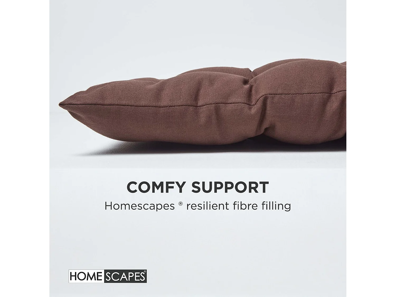 Homescapes Luxury 100% Cotton 3 Seater Bench Cushion,143 x 48 cm, Chocolate Brown, For Garden & Dining, Machine Washable, Padded, OEKO-TEX Certified