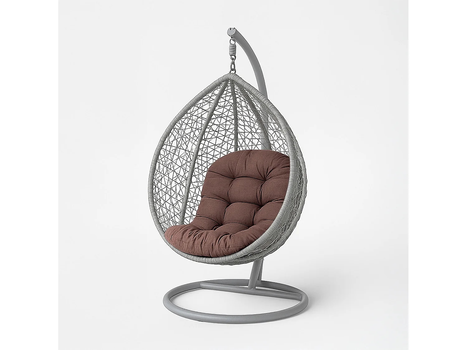 Homescapes 100% Cotton Round Egg Swing Chair Cushion, 80 x 120 cm, Chocolate Brown, Soft Generous Filling, Machine Washable, OEKO-TEX Certified