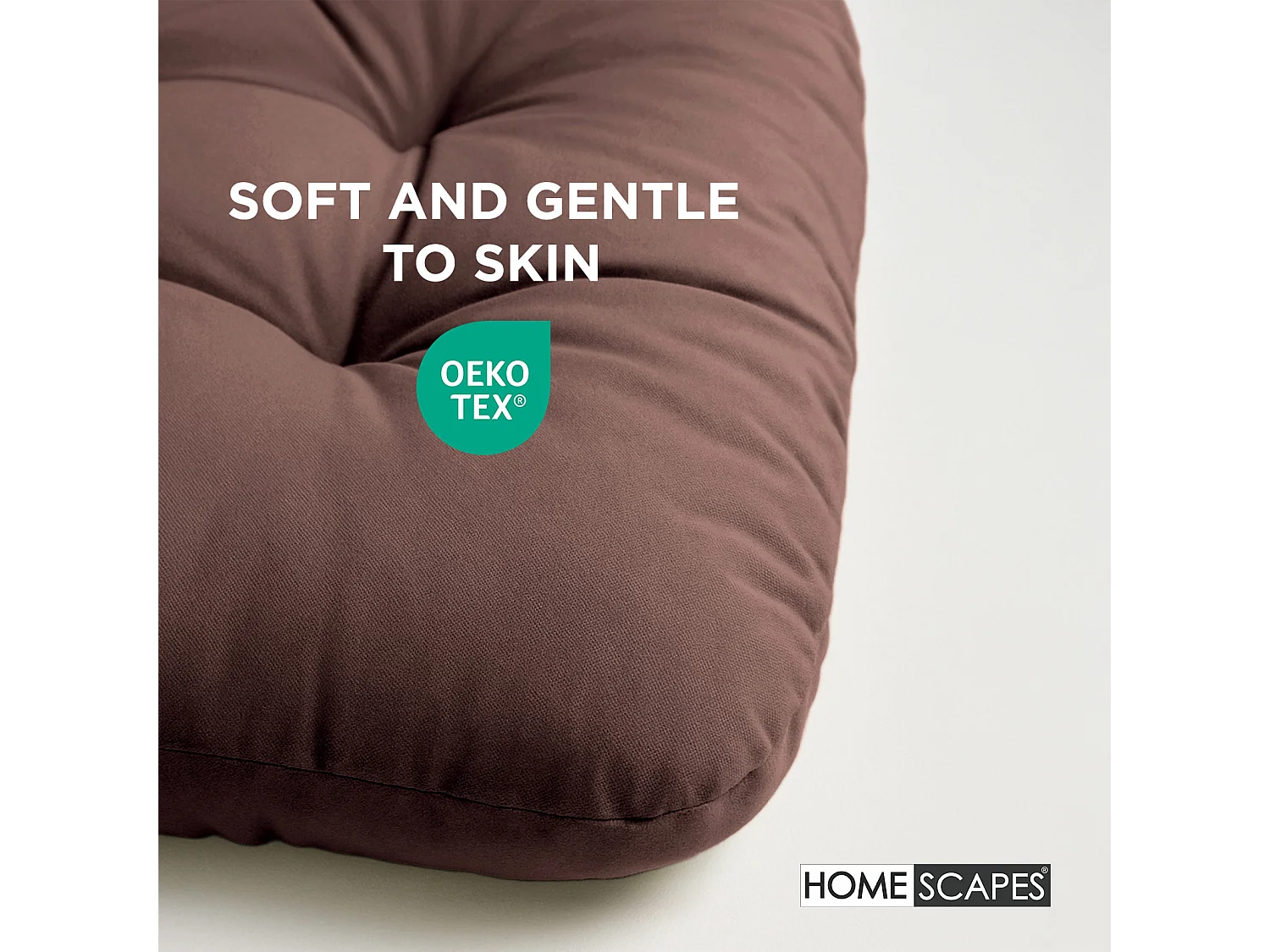 Homescapes 100% Cotton Round Egg Swing Chair Cushion, 80 x 120 cm, Chocolate Brown, Soft Generous Filling, Machine Washable, OEKO-TEX Certified