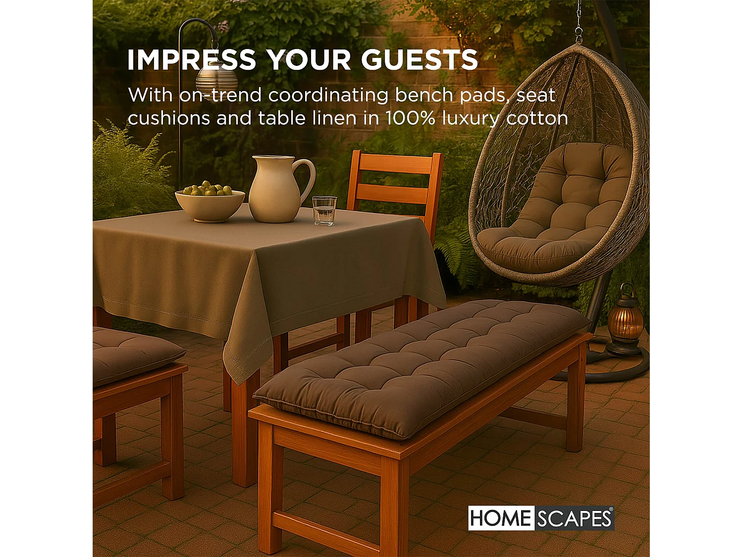 Homescapes 100% Cotton Round Egg Swing Chair Cushion, 80 x 120 cm, Chocolate Brown, Soft Generous Filling, Machine Washable, OEKO-TEX Certified